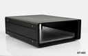 [dt-552-0-0-s-0] DT-552 Caja de aluminio para escritorio (negra, con placa de montaje, panel plano, con ventilación ++