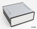 [dt-550-0-0-d-a] DT-550 Boîtier de bureau en aluminium (gris foncé, avec plaque de montage, panneau plat, sans ventilation)