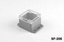 SF-206 IP-67 Flanged Heavy Duty Enclosures (Dark Gray, Transparent Cover)