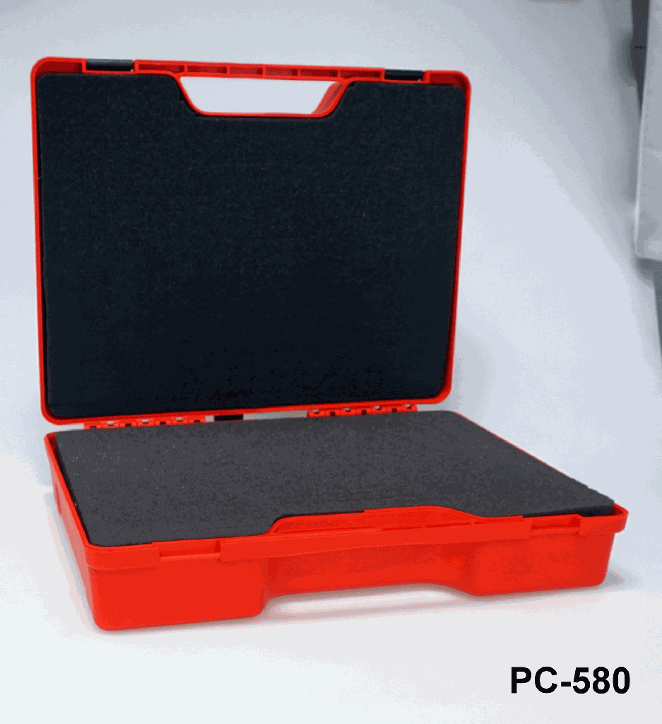 علبة بلاستيكية PC-580 (حمراء) مع رغوة