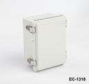 [EC-1318-0-0-0-G-0] حاوية EC-1318 IP-67 البلاستيكية (رمادي فاتح، ABS، مع لوحة تركيب، غطاء مسطح)