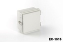 [EC-1515-0-0-G-0] Caixa de plástico IP-67 EC-1515 (Cinza claro, com placa de montagem, tampa plana)
