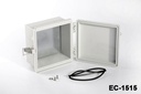 [EC-1515-0-0-G-0] Пластиковый корпус EC-1515 IP-67 (светло-серый, монтажная панель W, плоская крышка)