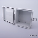 [EC-1515-0-0-G-A] EC-1515 IP-67 プラスチック製エンクロージャ ( ライトグレー , ABS , 取付プレートなし , 平形カバー)