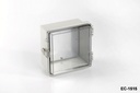 [EC-1515-C-0-G-0] Caja de plástico EC-1515 IP-67 ( gris claro, placa de montaje W, tapa plana)