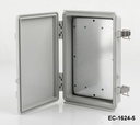 [EC-1624-5-0-G-G] Caja de plástico EC-1624 IP-67 (gris claro, ABS, con placa de montaje, tapa plana, grosor 53mm )