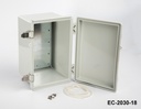 [EC-2030-18-0-G-0] EC-2030 IP-67 Plastic Enclosure (Light Gray, ABS, with Mounting Plate, Flat Cover , Thickness 187 mm)