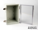 [EC-2030-18-A-G-C] EC-2030 IP-67 Plastic Enclosure (Light Gray, ABS, without Mounting Plate, Transparent Cover , Thickness 187 mm)