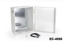 [EC-4050-0-0-G-0] Caja de plástico EC-4050 IP-67 ( Gris claro ,ABS ,con placa de montaje , tapa plana )