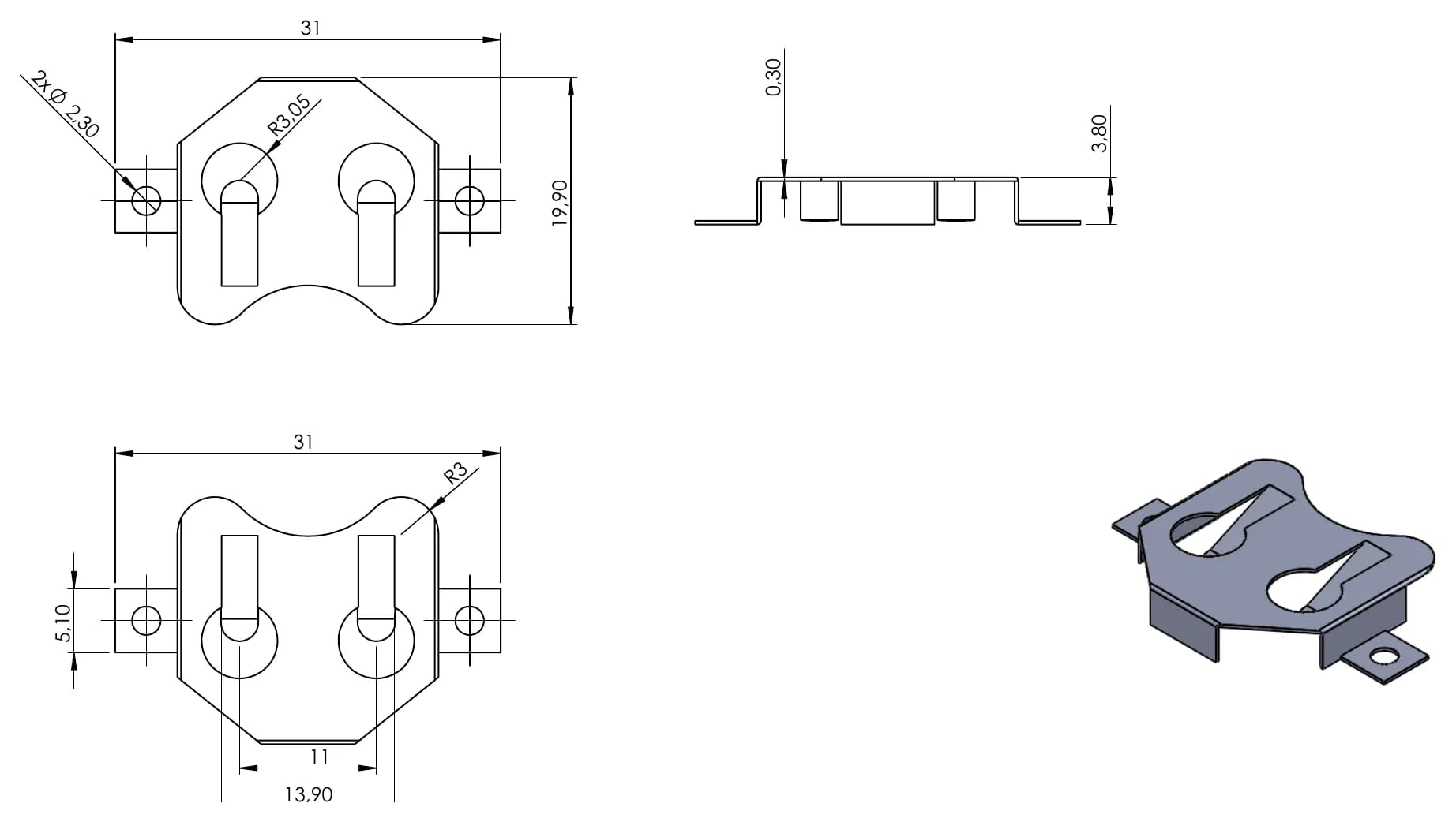 BC-2001 teknik çizim