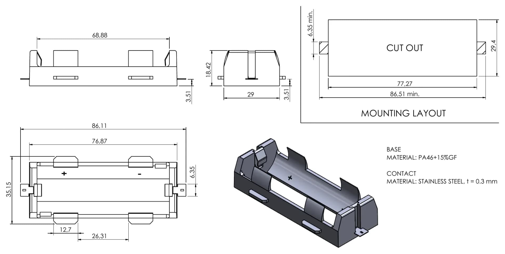 BH-26650-1A teknik çizim