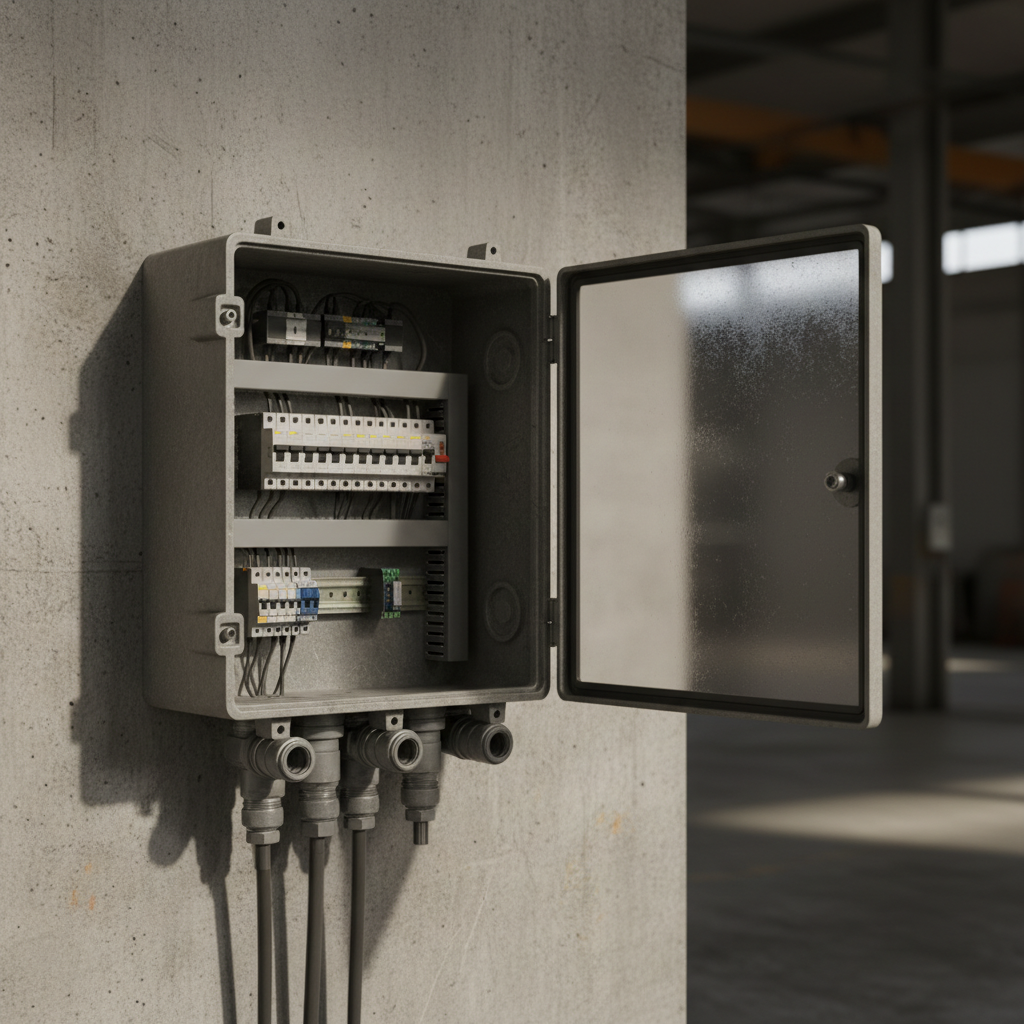 IP67 enclosure on industrial electrical panel