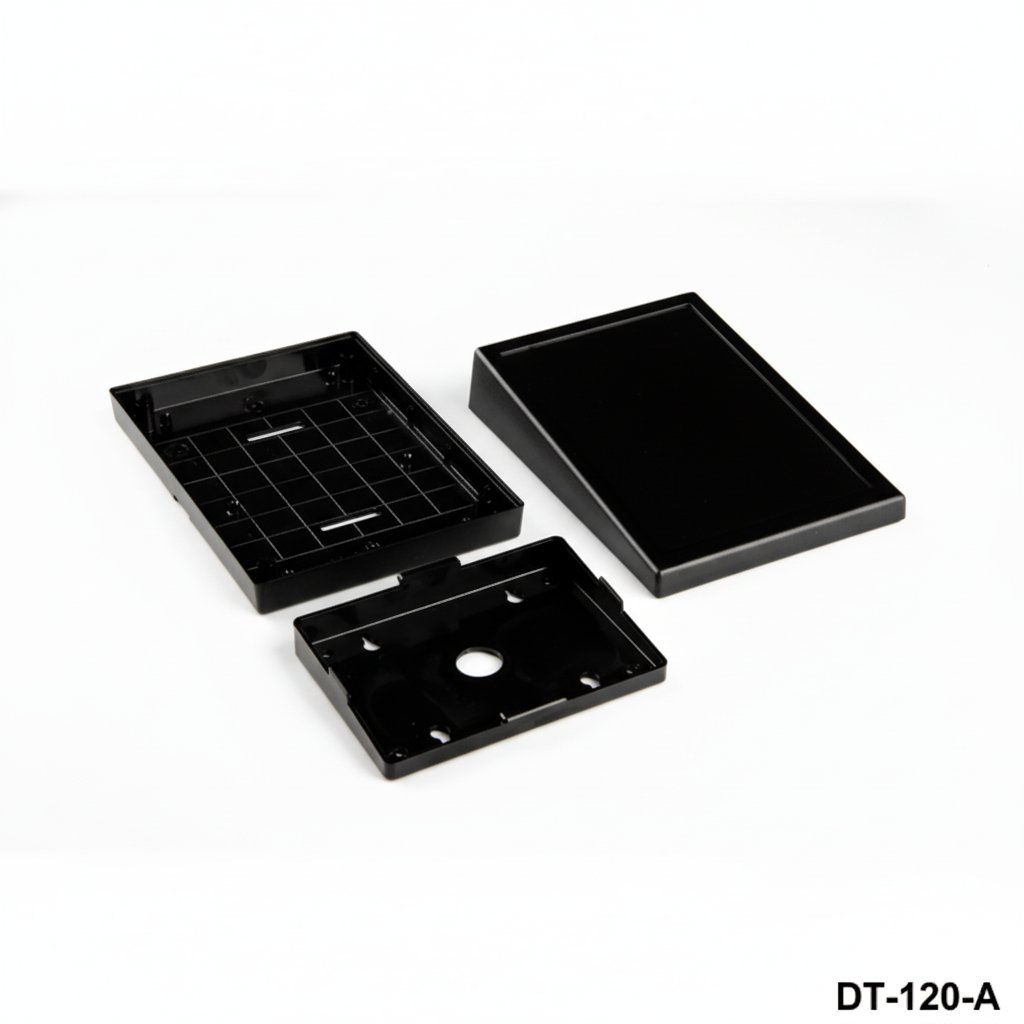 [DT-120-A-0-S-0] DT-120 Involucro da tavolo inclinato (nero, con kit di montaggio)+