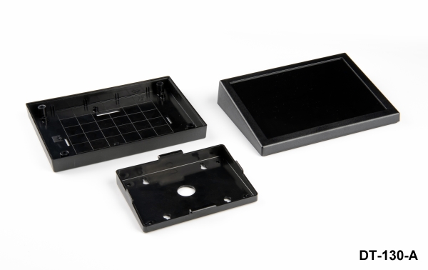 DT-130 Schräges Desktop-Gehäuse (Schwarz, mit Montagekit)+