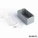[SE-056-PC-0-D-0] SE-056 IP-65 Contalı Kutu (Koyu Gri, Şeffaf Kapak)+