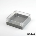 [SE-244-PC-0-DT-AP] SE-244 IP-67 Contalı Kutu (Koyu Gri, Şeffaf Kapak)