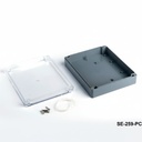 [SE-259-C-0-DT-AP] SE-259 IP-67 Contalı Kutu (Koyu Gri, Şeffaf Kapak)++