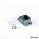 [SF-204-C-0-D-0] SF-204 IP-67 Montaj Ayaklı Contalı Kutu (Koyu Gri, Şeffaf Kapak)+