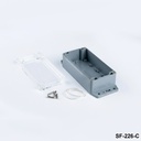 [SF-226-C-0-D-0] SF-226 IP-67 Flanged Sealed Enclosure (Dark Gray, Transparent Cover)+