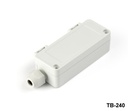 Caixa TB-240 IP-67 com bucim moldado (cinzento claro, V0)