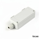 TB-240 Custodia IP-67 con pressacavo stampato (grigio chiaro, V0)