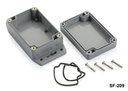 [SF-209-0-0-0-D-0] SF-209 IP-67 صندوق محكم الغلق مع قدم تركيب (رمادي داكن، ABS، غطاء مسطح)