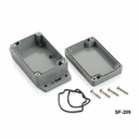 [SF-209-0-0-D-0] SF-209 IP-67 versiegeltes Gehäuse mit Montagefuß ( Dunkelgrau , ABS , flacher Deckel )