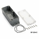 [SF-234-C-0-D-0] SF-234 IP-67 Scatola sigillata con piede di montaggio (grigio scuro, coperchio trasparente)