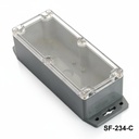 SF-234 Caja estanca IP-67 con pie de montaje (gris oscuro, cubierta transparente)