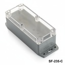 [SF-235-C-0-D-0] SF-235 IP-67 Montaj Ayaklı Contalı Kutu (Koyu Gri, Şeffaf Kapak)