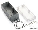 [SF-235-C-0-D-0] SF-235 IP-67 Sealed Box z nóżką montażową (ciemnoszara, przezroczysta pokrywa)