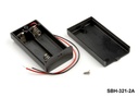 [SBH-321-2A] 2 supports de batterie UM-3 / AA (côte à côte) (câblé) (couvert)