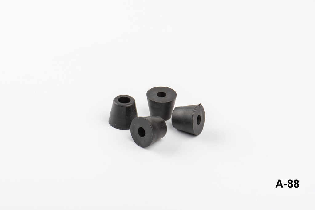 [A-88-0-0-S-0] A-88 Lastik Ayak (Metal Pullu) (Siyah)+