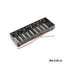 [BH-3101-A] 10 Stück UM-3 / AA-Batteriehalter (nebeneinander) (verkabelt)