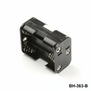 [BH-363-B] BH-363-B 6 adet UM-3 / AA boy kalem pil için tutucu (3+3) (9V Çıtçıt Başlıklı)+