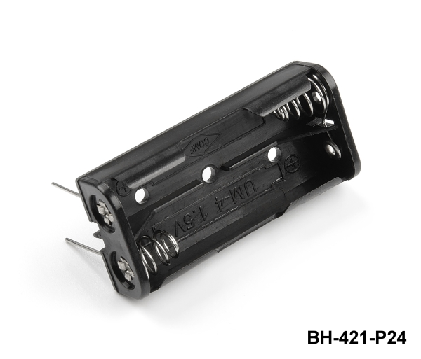 [BH-421-P24] 2 peças Suporte de pilhas tamanho UM-4 / AAA (Montagem PCB)