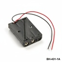 [BH-431-1A] BH-431-1A 3 db UM-4 / AAA méretű elemtartó (egymás mellett) (vezetékes)