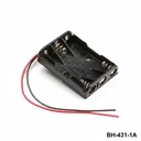 [BH-431-1A] 3 stuks UM-4 / AAA-formaat batterijhouder (naast elkaar) (bekabeld)