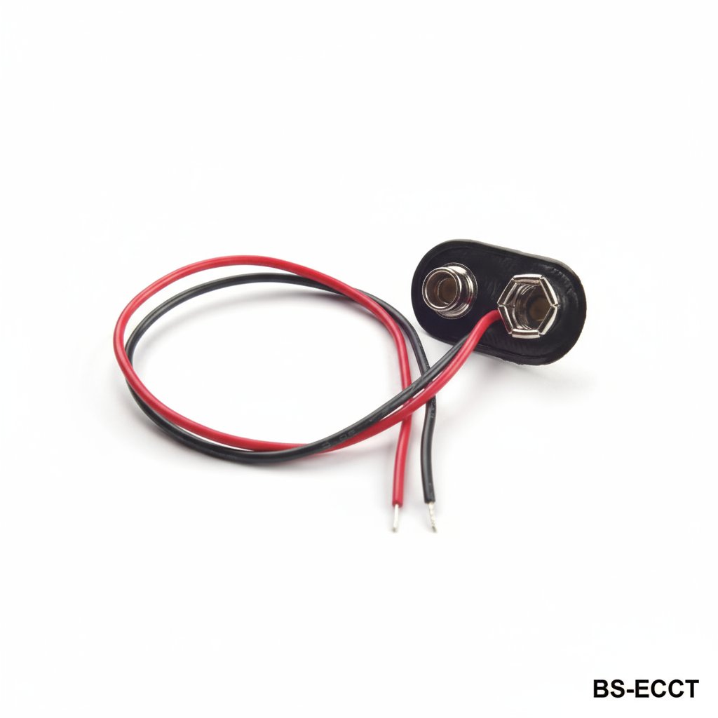 [BS-ECCT] 9V Batterij Snap (bedraad vanuit het midden - E Type) (PVC-VINYL)