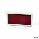 [DE-100-A-0-G-0] DE-100 Display Enclosure (Light Gray, Red Glossy Panel)