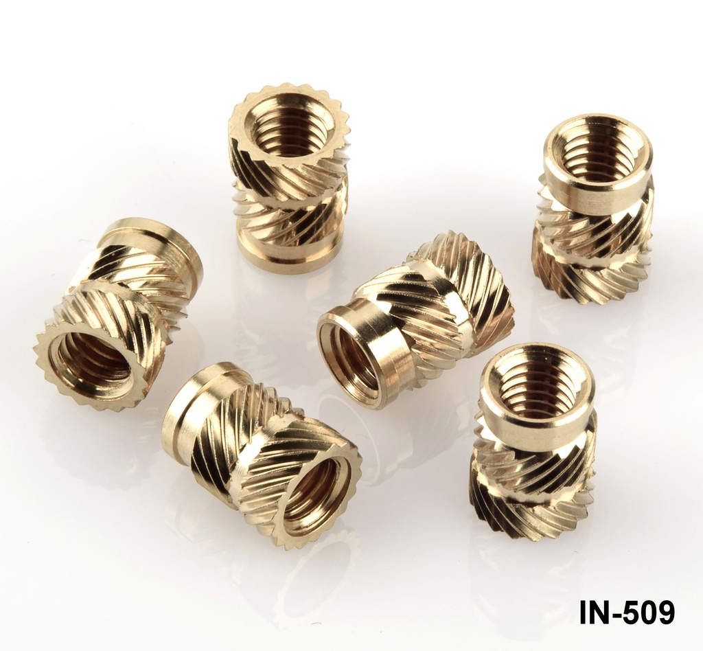 [IN-509-0-0-P-0] IN-509-M5 9,5mm Threaded Brass Insert