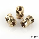 [IN-509-0-0-P-0] IN-509-M5 9,5mm Threaded Brass Insert+