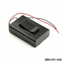 [SBH-331-1AS] 3 шт. держатель для батареек UM-3 / размера AA (бок о бок) (проводной) (с выключателем) (закрытый) (зажимы для ремня)
