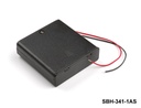 3 pcs Suporte de pilhas tamanho UM-3 / AA (lado a lado) (com fios) (com interrutor) (coberto)