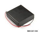 [SBH-331-1AS] 3 pcs Suporte de pilhas tamanho UM-3 / AA (lado a lado) (com fios) (com interrutor) (coberto) (clipes de cinto)
