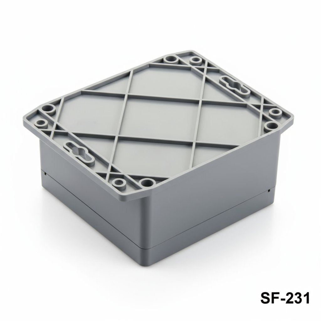 [SF-231-0-0-D-0] SF-231 IP-67 Custodia in plastica per uso intensivo con piede di montaggio Scatola sigillata