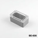 [SE-035-PC-0-D-0] SE-035 IP-67 Custodia in plastica per uso intensivo (grigio scuro, ABS, con piscina adesiva, copertura trasparente, copertura piatta)