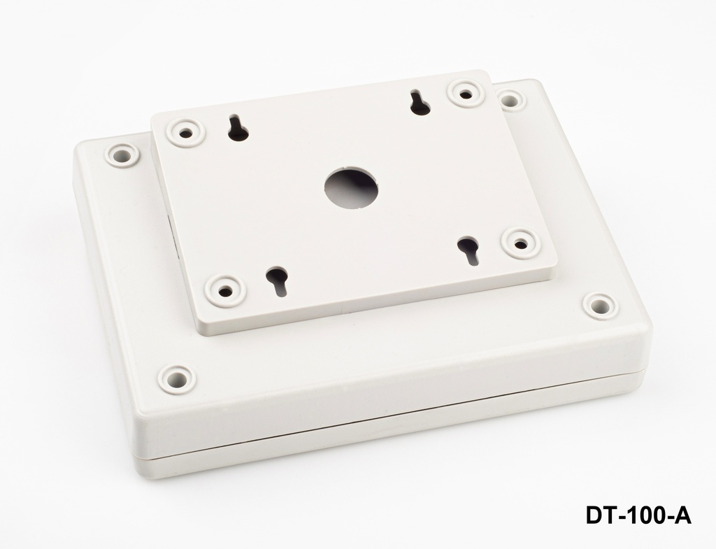 DT-100 Schräges Desktop-Gehäuse ( Hellgrau ) mit schrägem Montagesatz