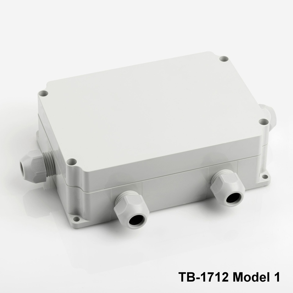[tb-1712-m1-0-g-v0] tb-1712 ip-67 rakorlu ip-67 bağlantı kutusu (açık gri, model 1, v0)++