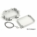 [tb-1712-m1-0-g-v0] tb-1712 ip-67 Boîtier avec Presse-étoupe moulé ( Gris clair, modèle 1, v0)